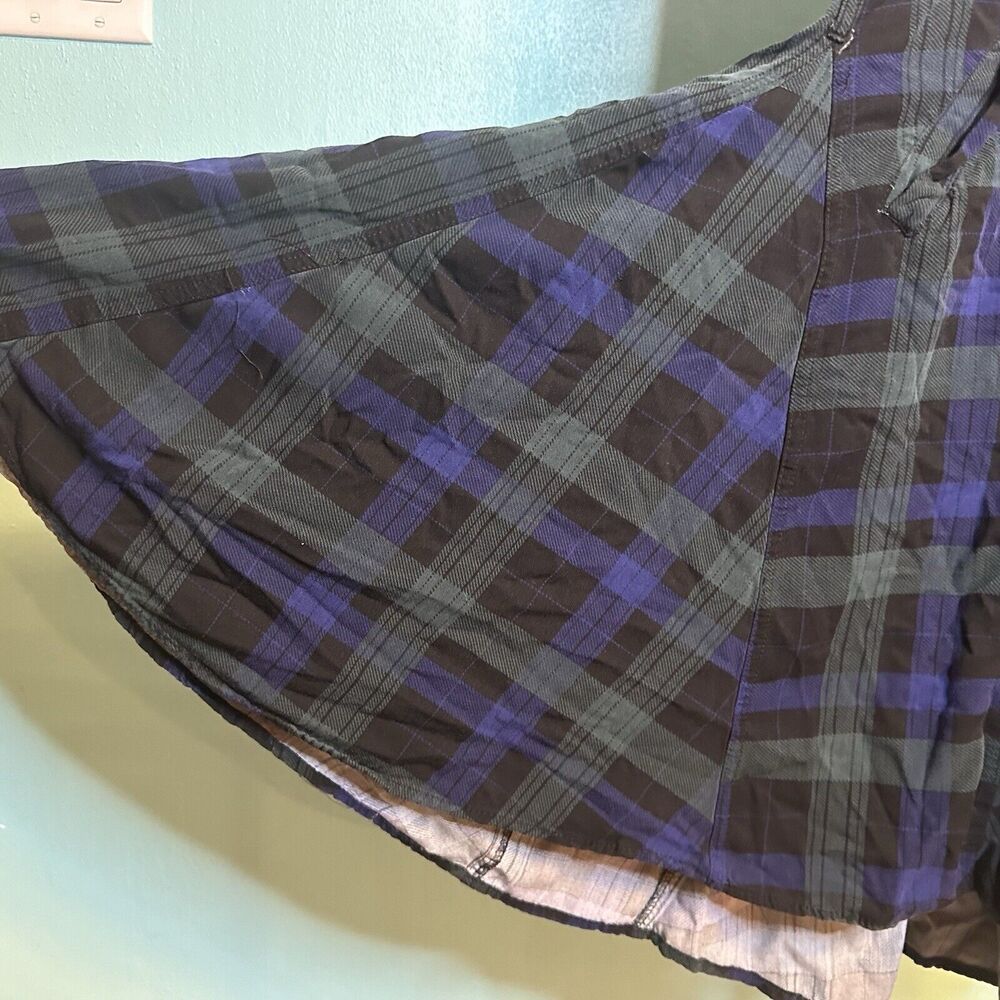 Torrid Blue‎ Green Plaid Longline Trench Coat Size Large (0) Preppy - Picture 4 of 5